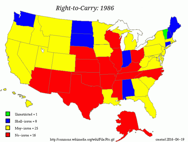 Right-to-Carry laws in the United States, 1986 to Present. War on the 2nd Amendment